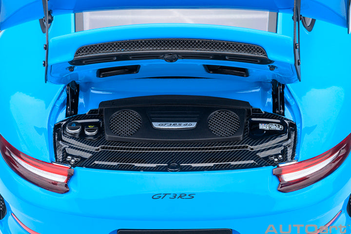 PORSCHE 911 (991.2) GT3 RS WEISSACH PACKAGE - RIVIERA BLUE - 1:18 SCALE MODEL - AUTOart