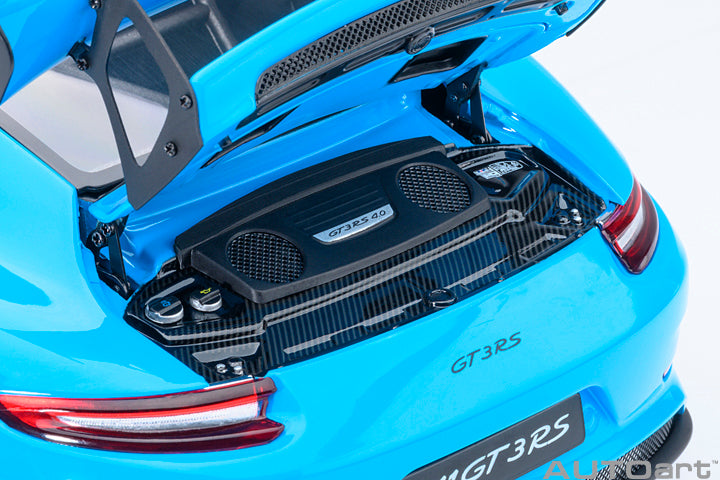 PORSCHE 911 (991.2) GT3 RS WEISSACH PACKAGE - RIVIERA BLUE - 1:18 SCALE MODEL - AUTOart