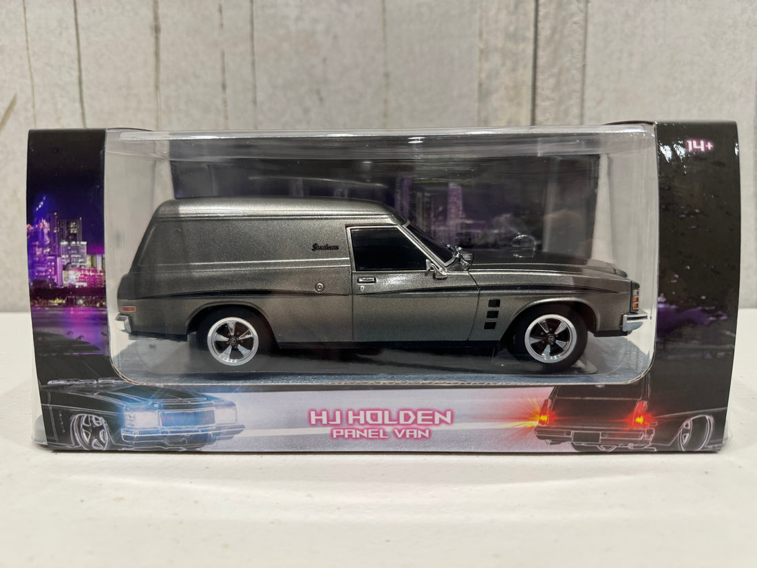 LIGHT UP HJ HOLDEN SANDMAN PANEL VAN LICORICE MET GREY - 1:24 SCALE