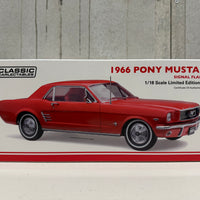 1966 Pony Mustang Signal Flare Red 1:18 Scale Diecast Model