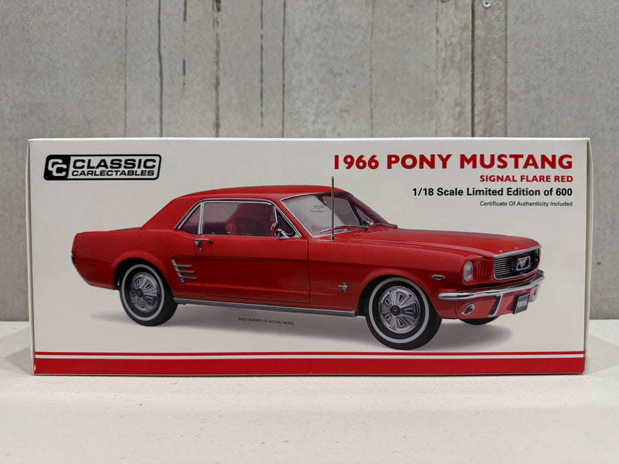 1966 Pony Mustang Signal Flare Red 1:18 Scale Diecast Model