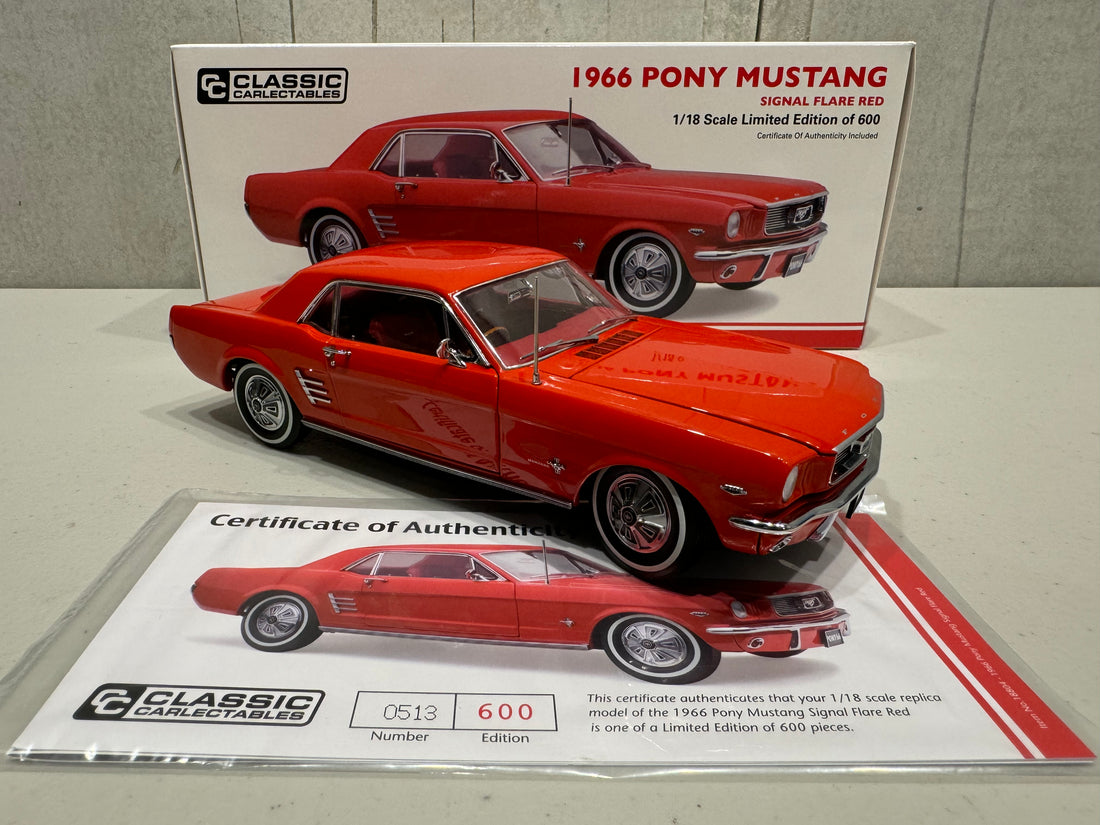 1966 Pony Mustang Signal Flare Red 1:18 Scale Diecast Model