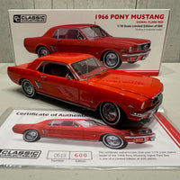 1966 Pony Mustang Signal Flare Red 1:18 Scale Diecast Model