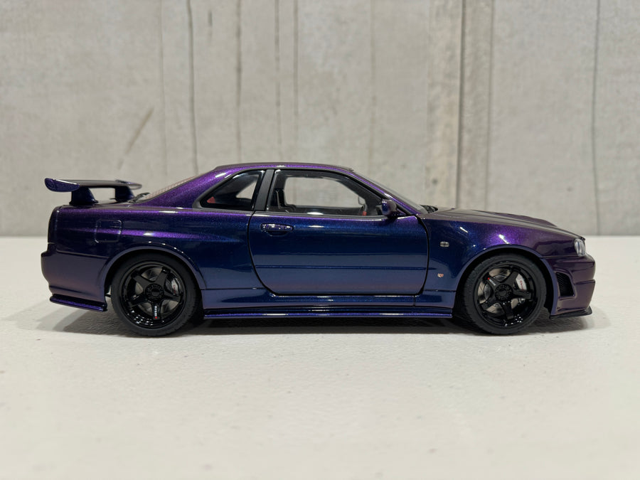 NISSAN SKYLINE GT-R (R34) Z-TUNE - MIDNIGHT PURPLE III - 1:18 SCALE MODEL - AUTOART