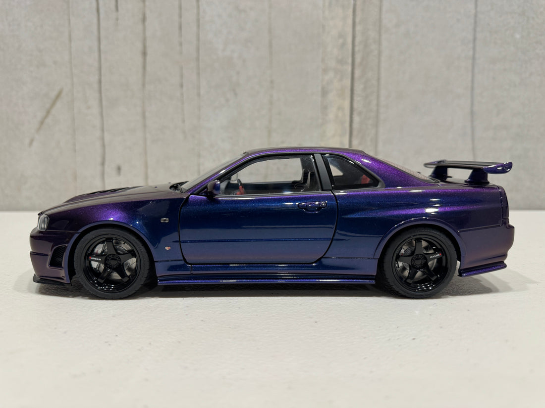 NISSAN SKYLINE GT-R (R34) Z-TUNE - MIDNIGHT PURPLE III - 1:18 SCALE MODEL - AUTOART