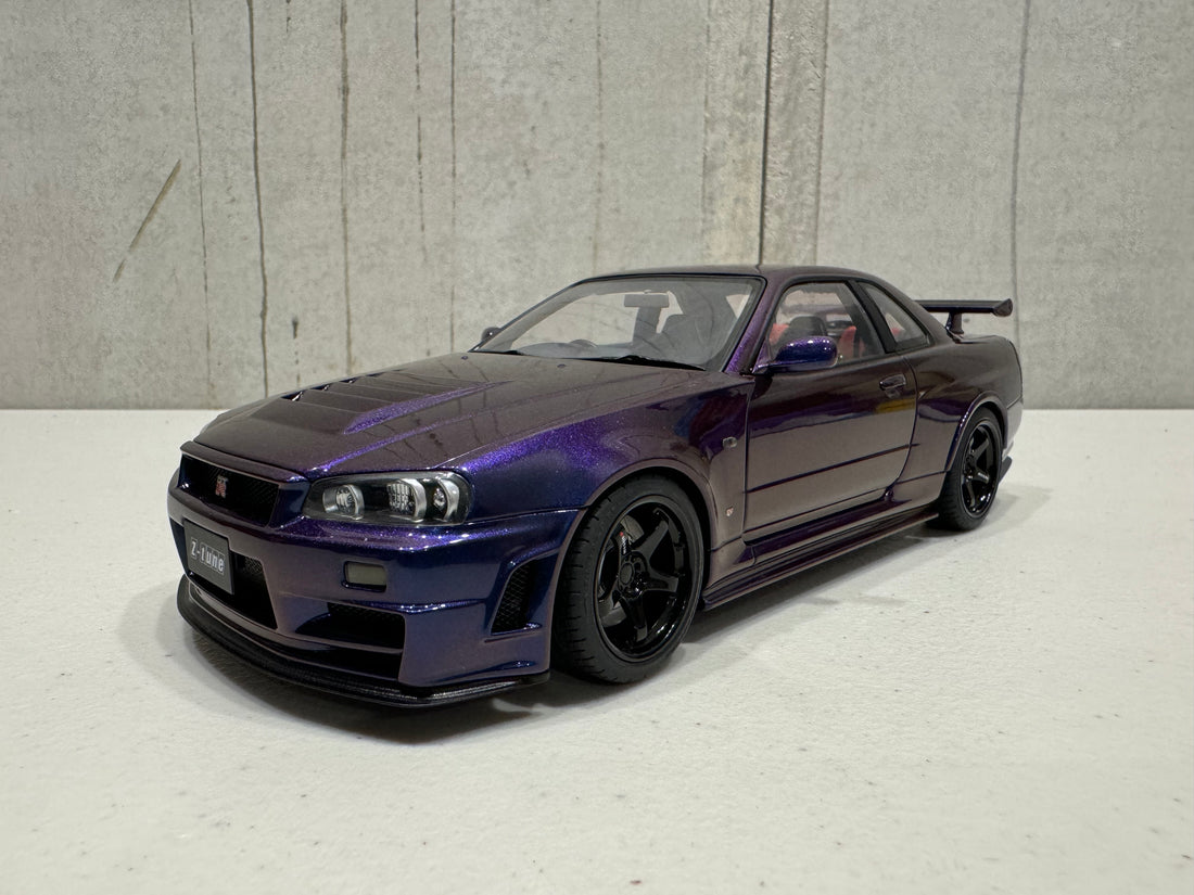 NISSAN SKYLINE GT-R (R34) Z-TUNE - MIDNIGHT PURPLE III - 1:18 SCALE MODEL - AUTOART