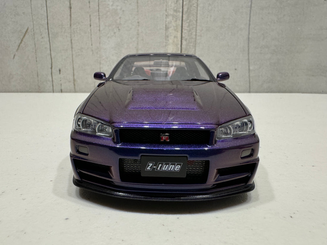 NISSAN SKYLINE GT-R (R34) Z-TUNE - MIDNIGHT PURPLE III - 1:18 SCALE MODEL - AUTOART