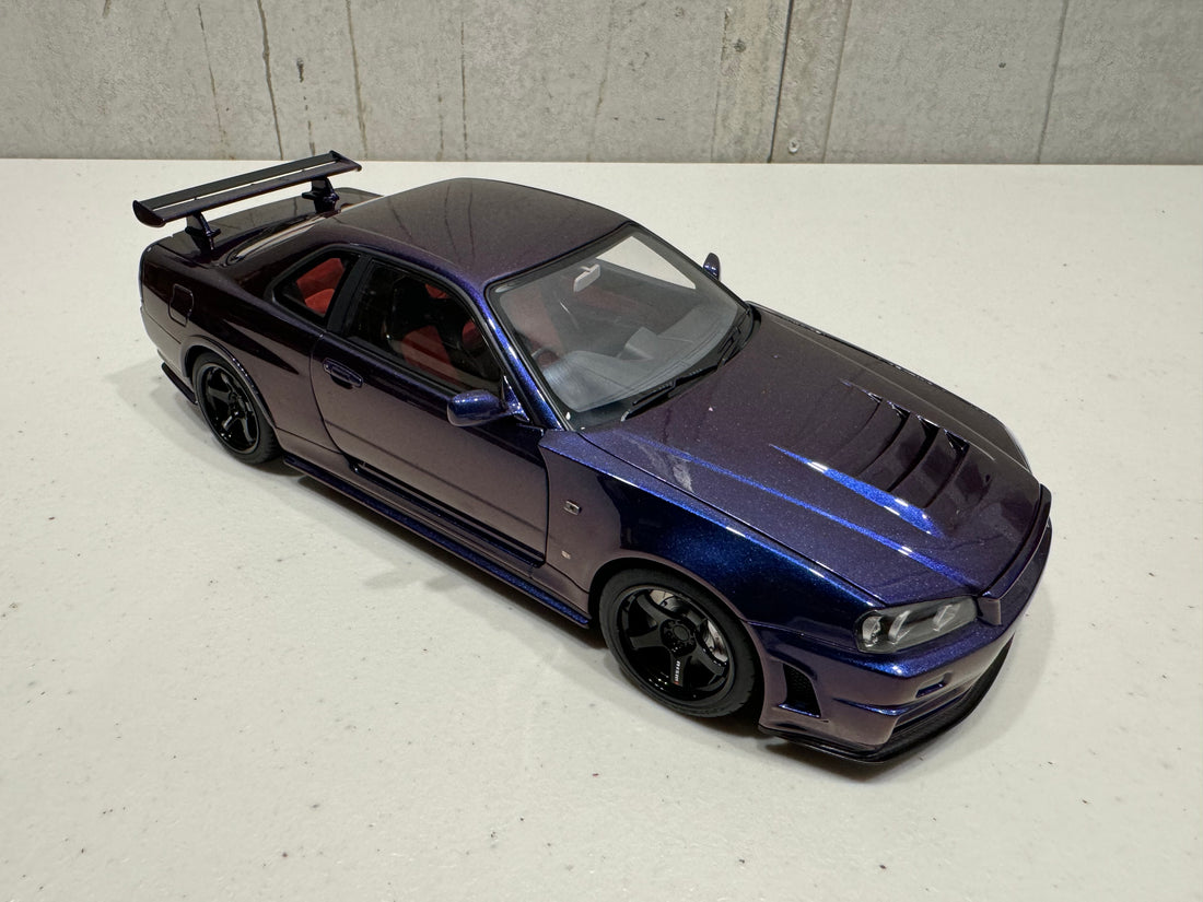 NISSAN SKYLINE GT-R (R34) Z-TUNE - MIDNIGHT PURPLE III - 1:18 SCALE MODEL - AUTOART