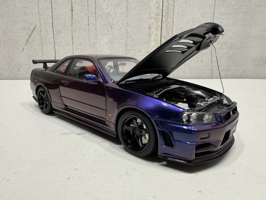 NISSAN SKYLINE GT-R (R34) Z-TUNE - MIDNIGHT PURPLE III - 1:18 SCALE MODEL - AUTOART