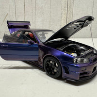 NISSAN SKYLINE GT-R (R34) Z-TUNE - MIDNIGHT PURPLE III - 1:18 SCALE MODEL - AUTOART