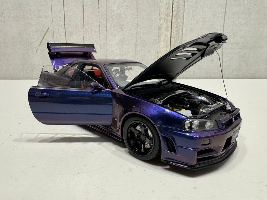 NISSAN SKYLINE GT-R (R34) Z-TUNE - MIDNIGHT PURPLE III - 1:18 SCALE MODEL - AUTOART