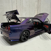 NISSAN SKYLINE GT-R (R34) Z-TUNE - MIDNIGHT PURPLE III - 1:18 SCALE MODEL - AUTOART