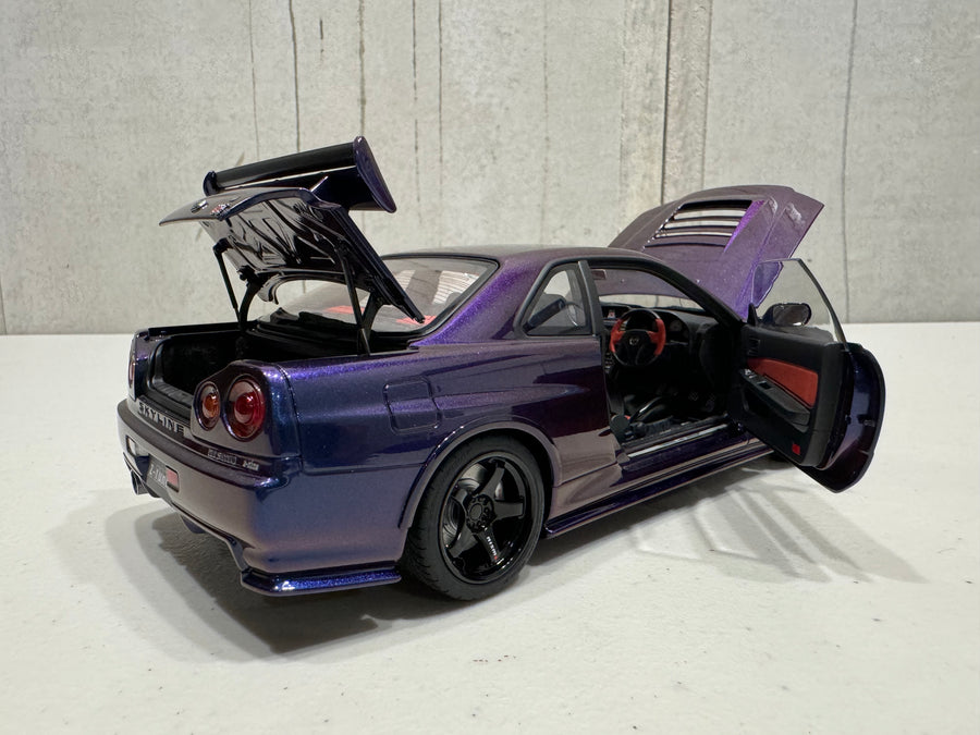 NISSAN SKYLINE GT-R (R34) Z-TUNE - MIDNIGHT PURPLE III - 1:18 SCALE MODEL - AUTOART