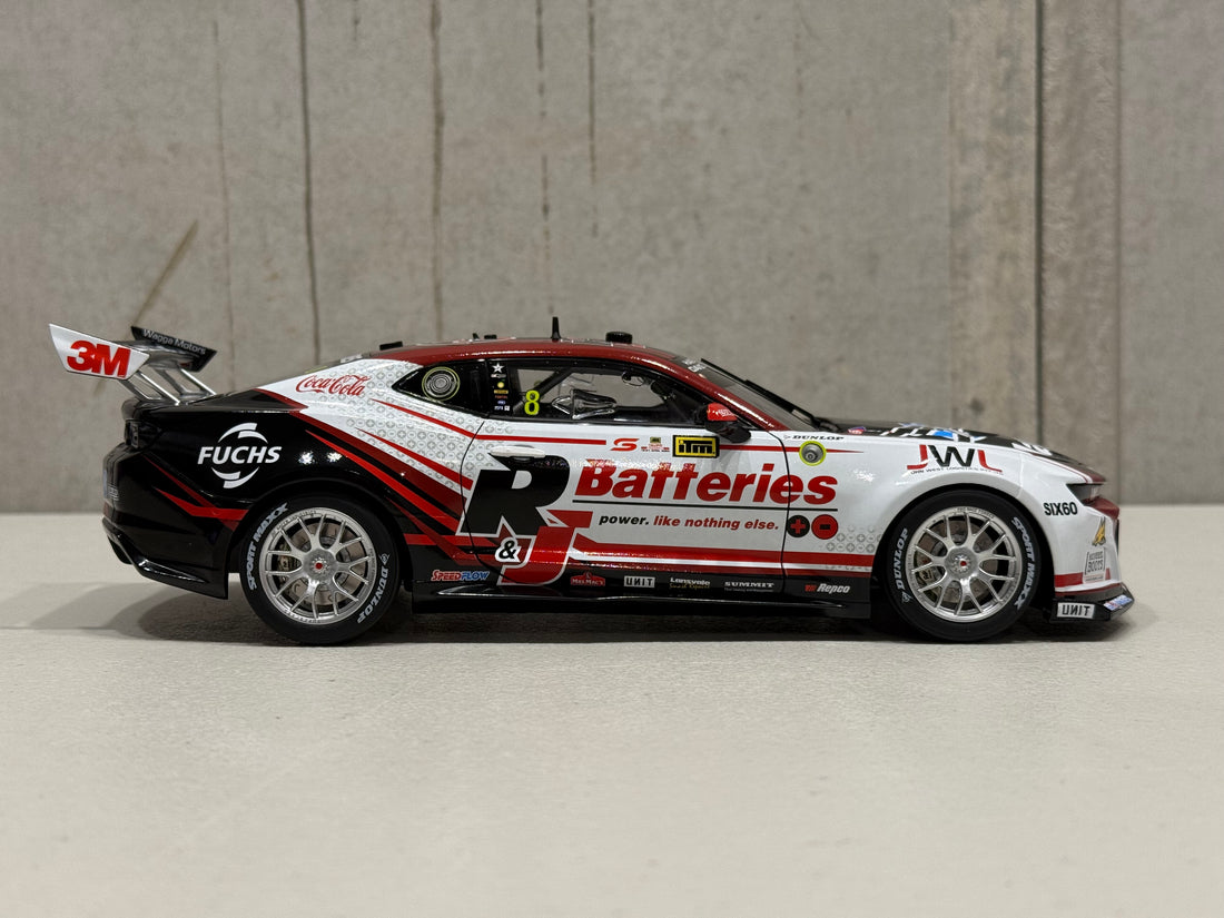 Andre Heimgartner - Brad Jones Racing R&J Batteries #8 Chevrolet Camaro ZL1 - 2024 Taupo Super400 Race 7 Winner - 1:18 Scale Diecast Model - AUTHENTIC COLLECTABLES