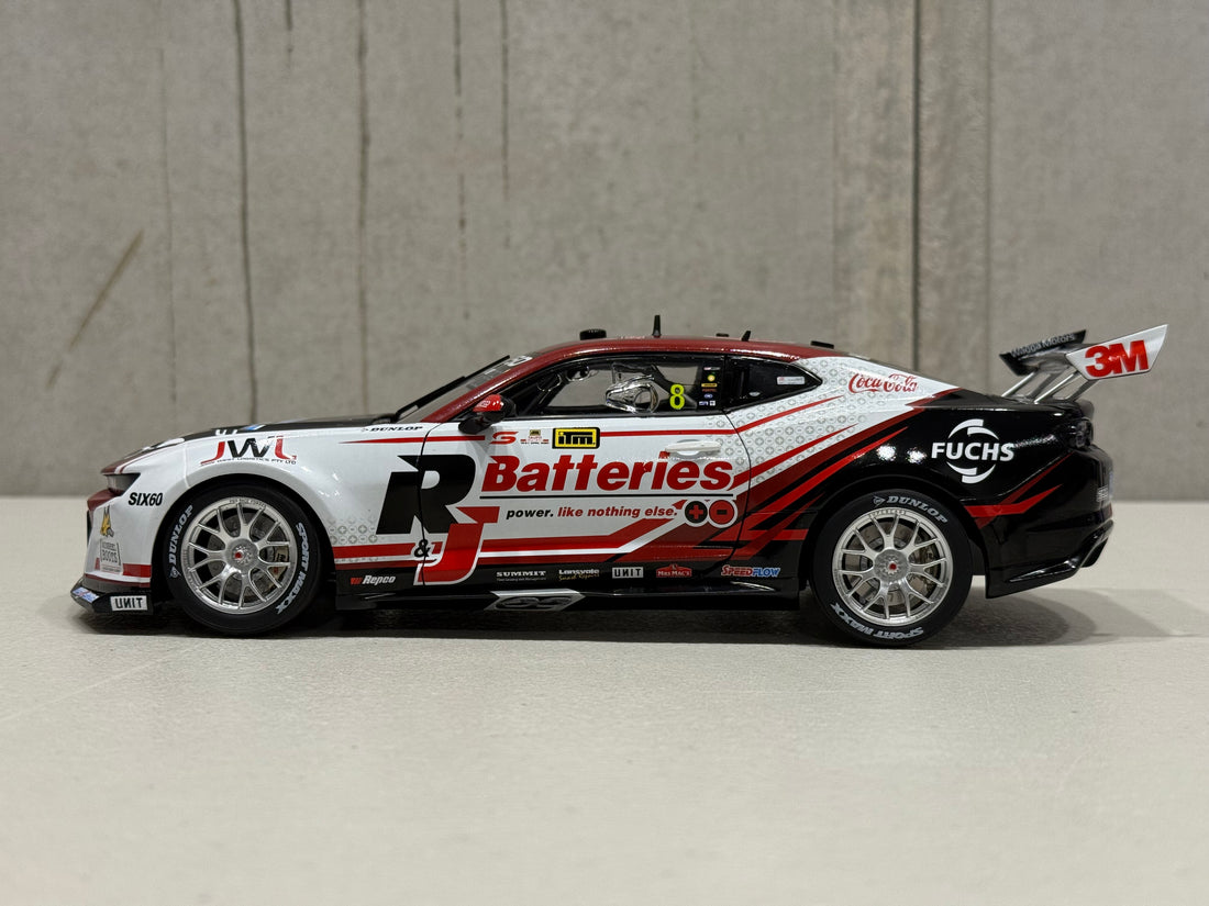 Andre Heimgartner - Brad Jones Racing R&J Batteries #8 Chevrolet Camaro ZL1 - 2024 Taupo Super400 Race 7 Winner - 1:18 Scale Diecast Model - AUTHENTIC COLLECTABLES