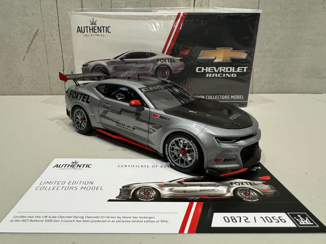 Chevrolet Racing Chevrolet Camaro Gen3 Supercar - 2021 Bathurst 1000 Launch Livery - 1:18 Scale Diecast Model - Authentics