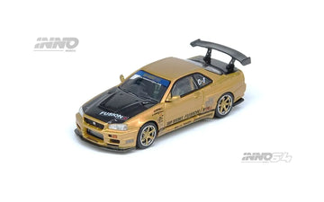 Top Secret Nissan Skyline GT-R (R34) Gold - 1:64 Scale Diecast Model