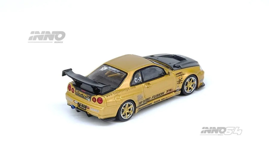 Top Secret Nissan Skyline GT-R (R34) Gold - 1:64 Scale Diecast Model