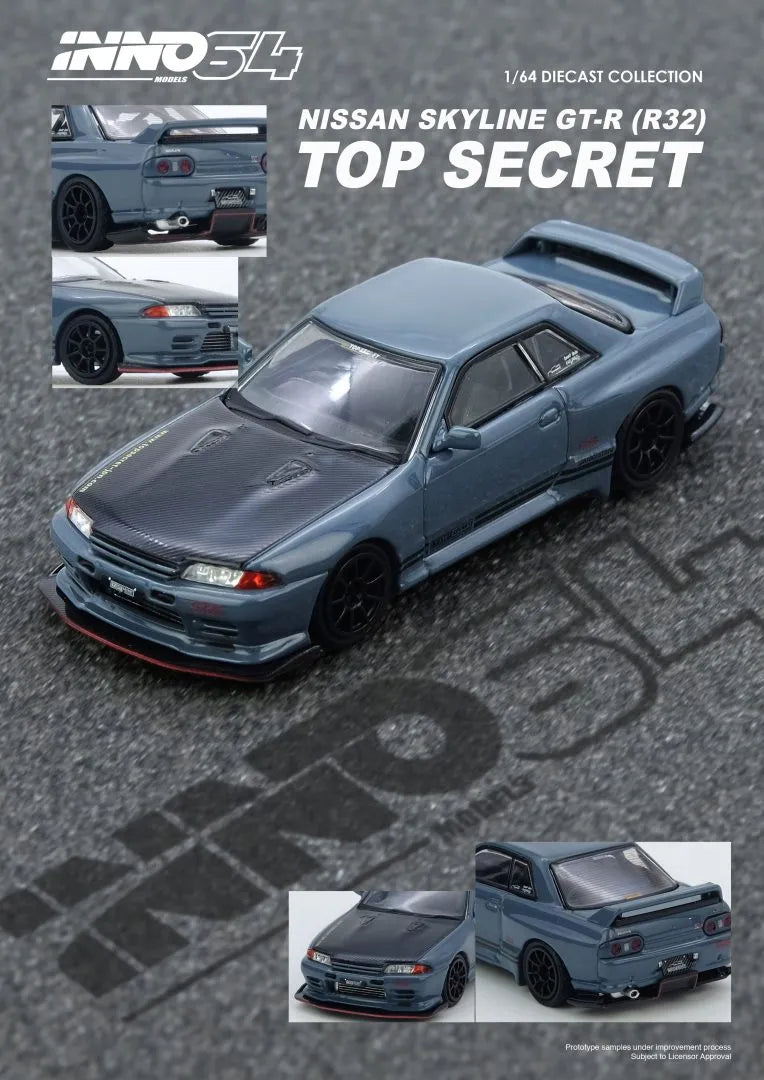 Top Secret Nissan Skyline GT-R (R32) Stealth Grey – 1:64 Scale Diecast Model