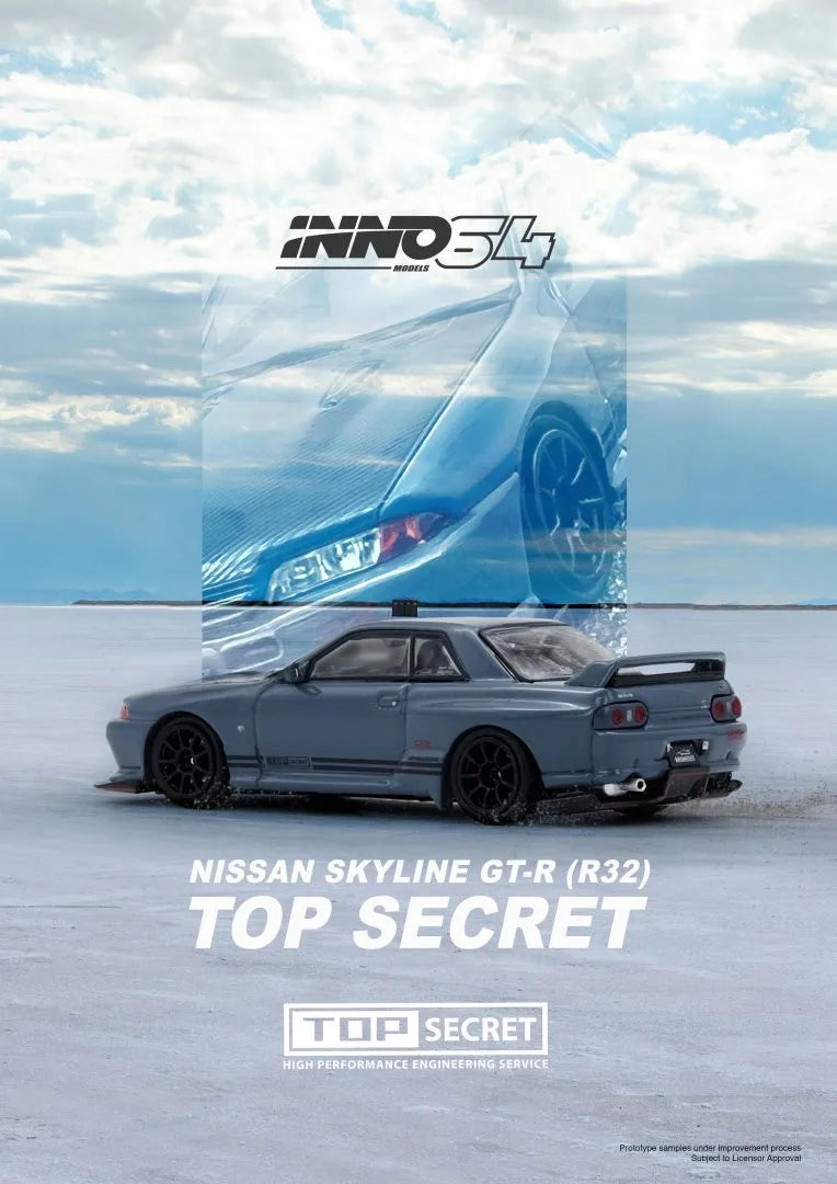 Top Secret Nissan Skyline GT-R (R32) Stealth Grey – 1:64 Scale Diecast Model