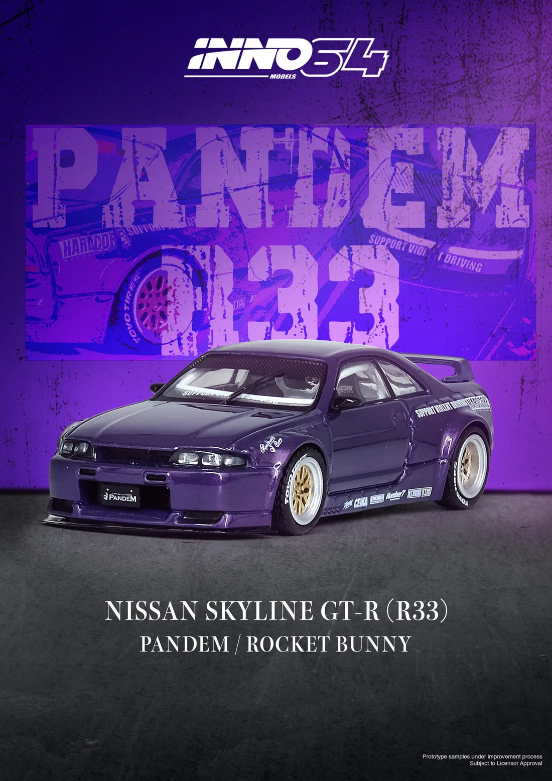 Nissan Skyline GT-R (R33) “Pandem Rocket Bunny” Purple – 1:64 Scale Diecast Model