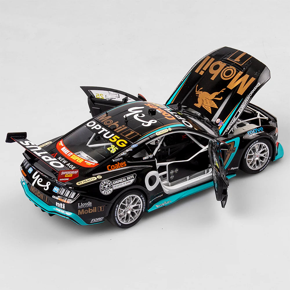 Chaz Mostert - Mobil 1 Optus Racing #25 Ford Mustang GT - 2024 Sydney SuperNight Clean Sweep (Mobil 1 50th Anniversary Gold Livery) - 1:18 Scale Diecast Model - Authentic Collectables