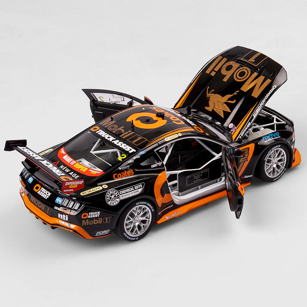 Ryan Wood - Mobil 1 Truck Assist Racing #2 Ford Mustang GT - 2024 Sydney SuperNight (Mobil 1 50th Anniversary Gold Livery) - 1:18 Scale Diecast Model - Authentic Collectables
