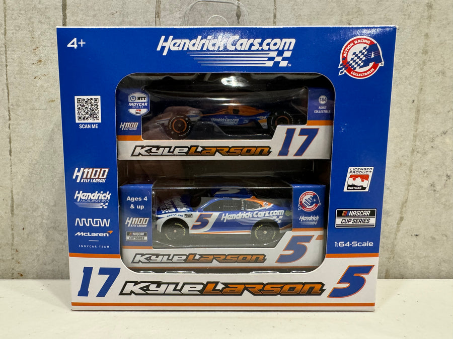 KYLE LARSON H1100 - 2024 HENDRICKCARS.COM - 2 PACK 1:64 SCALE ARC DIECAST SET