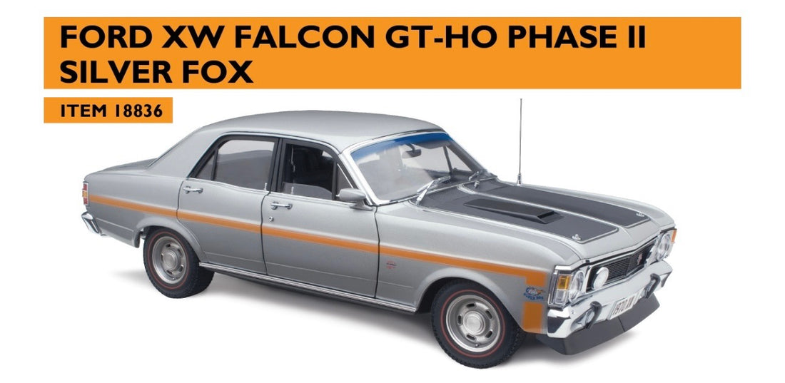 *PRE-ORDER* FORD XW FALCON GTHO PHASE II - SILVER FOX - 1:18 SCALE DIECAST MODEL