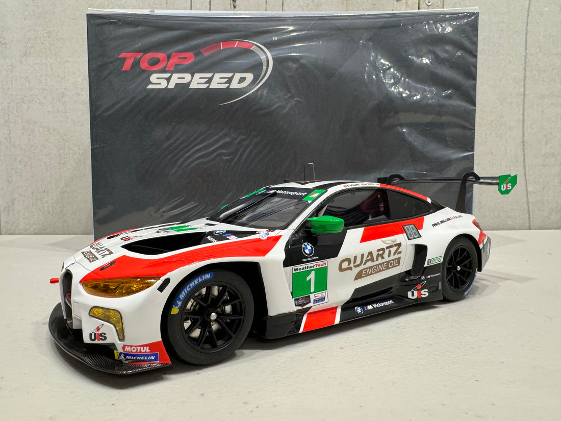 BMW M4 GT3 IMSA 2023 SEBRING 12HR #1 GTD WINNER - PAUL MILLER RACING - 1:18 SCALE MODEL - TOPSPEED