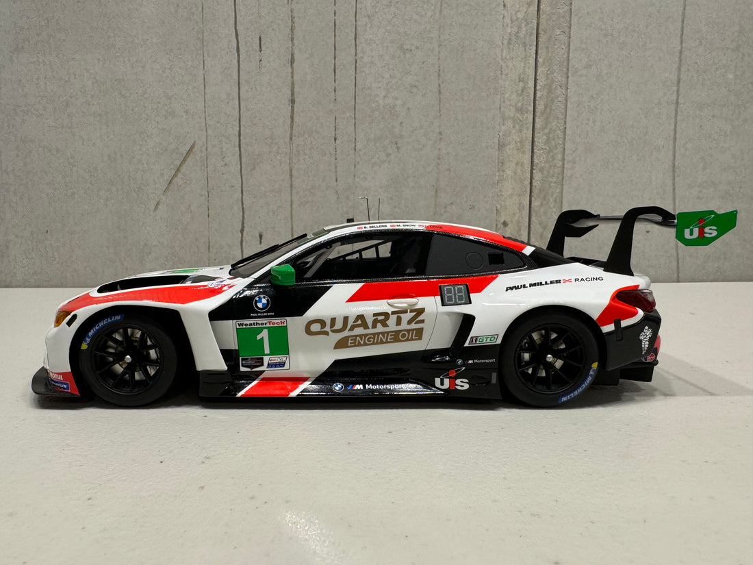 BMW M4 GT3 IMSA 2023 SEBRING 12HR #1 GTD WINNER - PAUL MILLER RACING - 1:18 SCALE MODEL - TOPSPEED