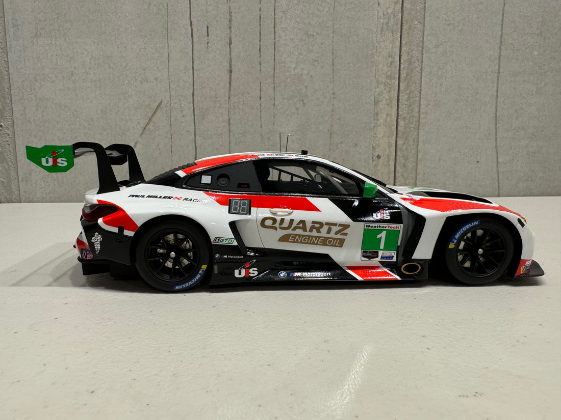 BMW M4 GT3 IMSA 2023 SEBRING 12HR #1 GTD WINNER - PAUL MILLER RACING - 1:18 SCALE MODEL - TOPSPEED