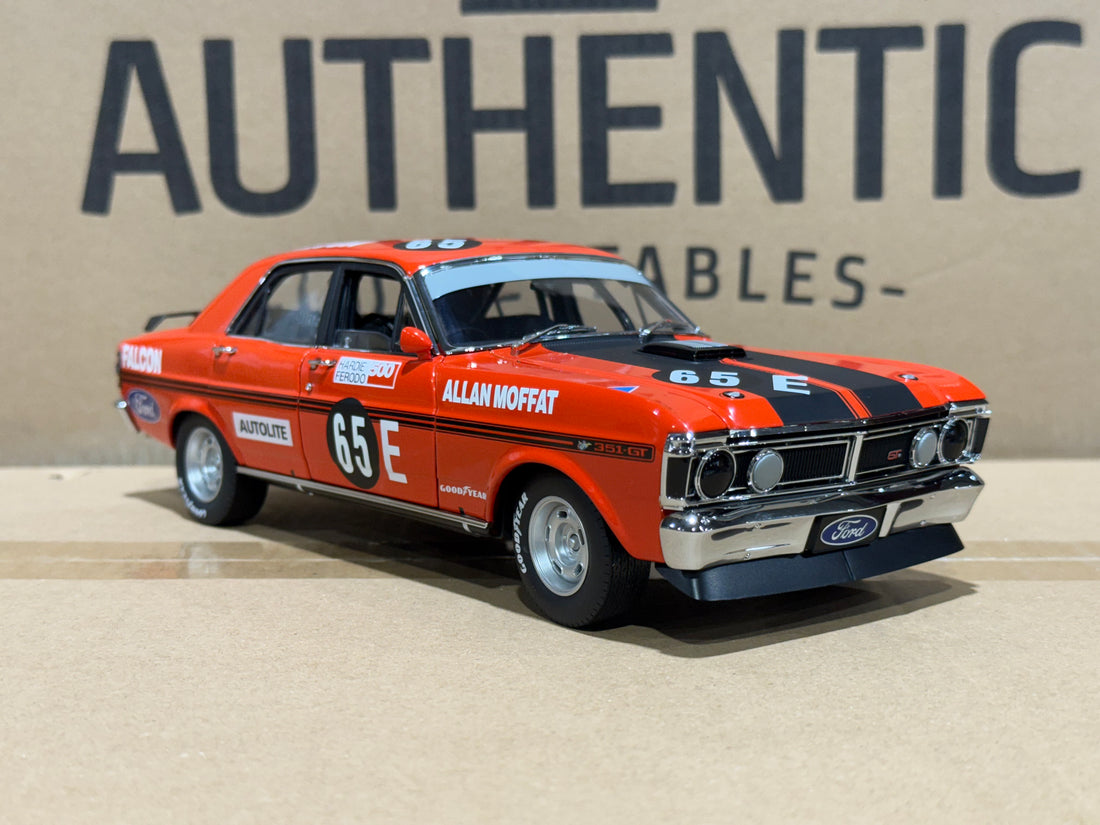 1971 BATHURST WINNER ALLAN MOFFAT - #65E FORD XY FALCON GTHO - 1:18 SCALE DIECAST MODEL