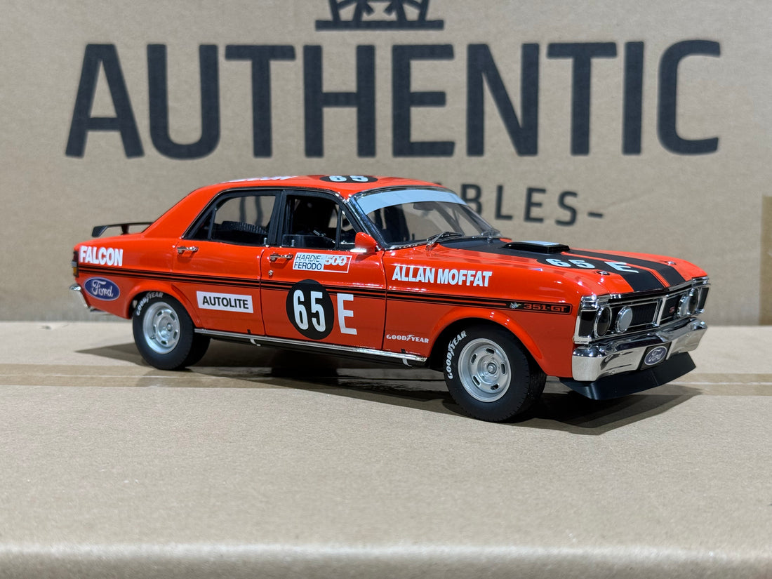 1971 BATHURST WINNER ALLAN MOFFAT - #65E FORD XY FALCON GTHO - 1:18 SCALE DIECAST MODEL