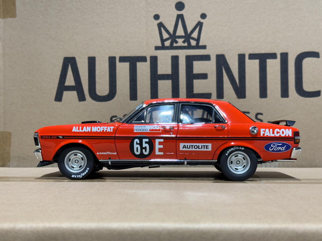 1971 BATHURST WINNER ALLAN MOFFAT - #65E FORD XY FALCON GTHO - 1:18 SCALE DIECAST MODEL
