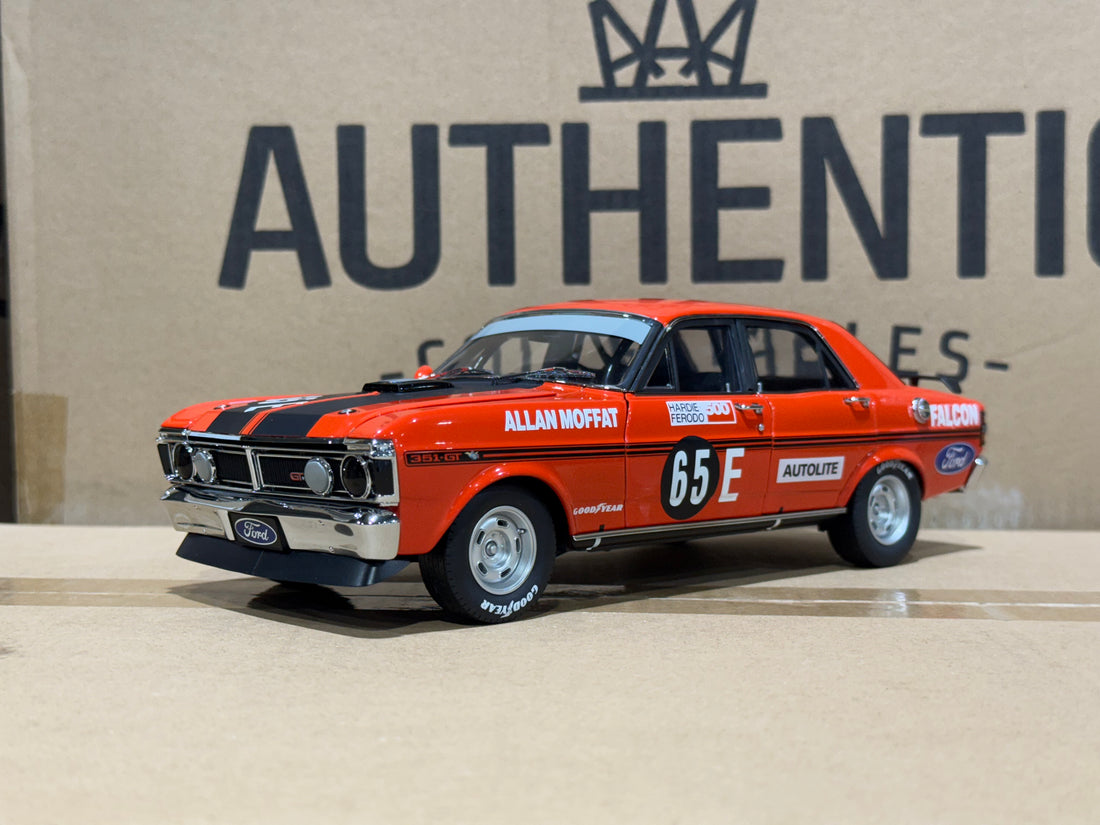 1971 BATHURST WINNER ALLAN MOFFAT - #65E FORD XY FALCON GTHO - 1:18 SCALE DIECAST MODEL