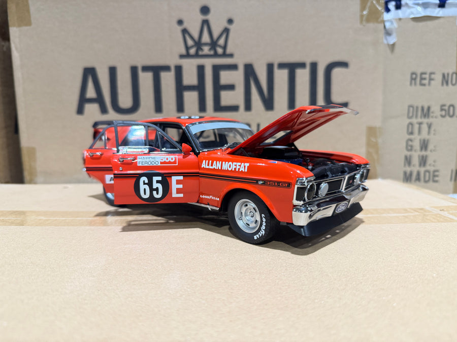 1971 BATHURST WINNER ALLAN MOFFAT - #65E FORD XY FALCON GTHO - 1:18 SCALE DIECAST MODEL
