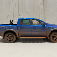 Ford Ranger Raptor - Velocity Blue - Dirty Version With Dog - 1:18 Scale Resin Model - AUTHENTIC COLLECTABLES