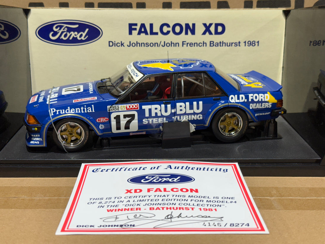 1981 Bathurst Winner - Johnson/French - Tru-Blu Ford XD Falcon - 1:18 Scale Diecast Model - AUTOart