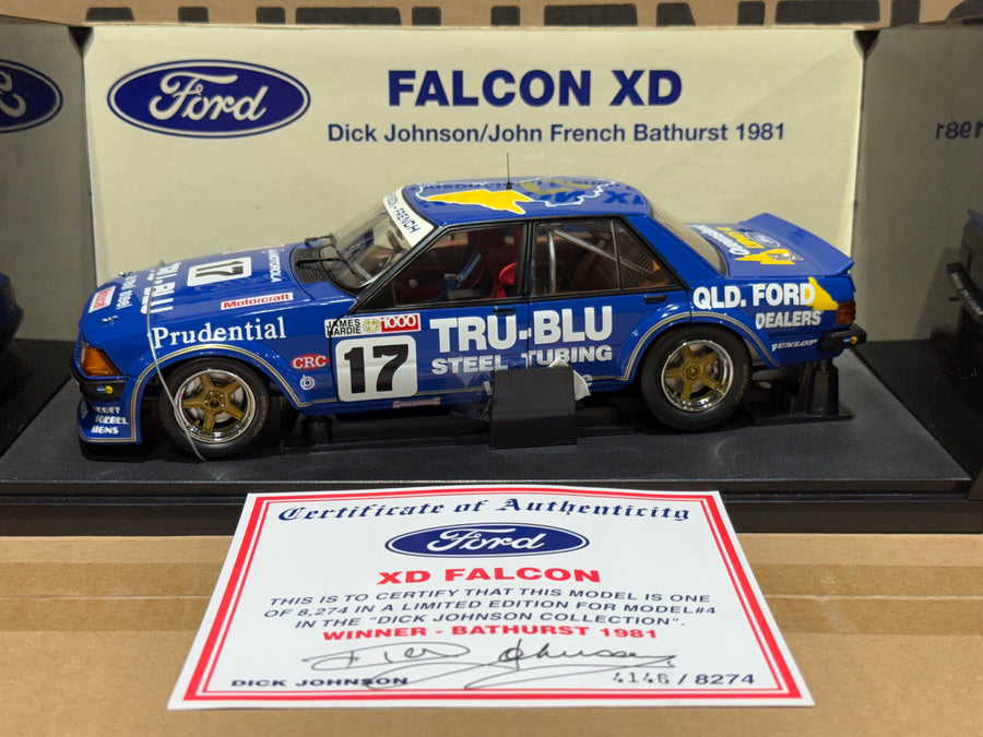 1981 Bathurst Winner - Johnson/French - Tru-Blu Ford XD Falcon - 1:18 Scale Diecast Model - AUTOart