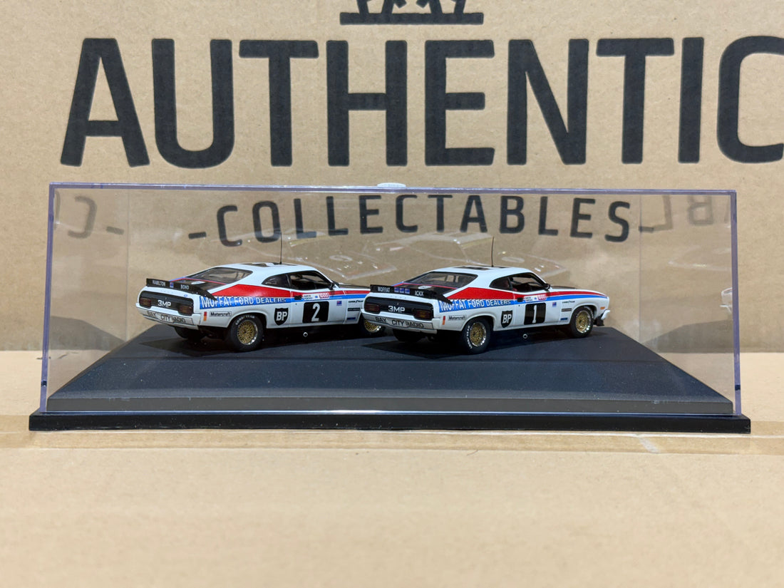 1977 BATHURST 1000 - 1-2 FINISH - FORD XC FALCONS - 1:43 SCALE DIECAST MODEL TWIN SET - AUTOart