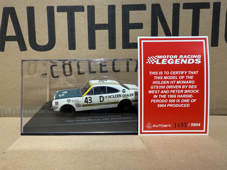 1969 HARDIE-FERODO 500 - BROCK - WEST - HOLDEN HT MONARO HTS350 - 1:43 SCALE DIECAST MODEL - AUTOart
