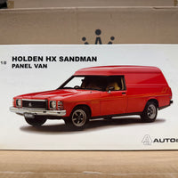 HOLDEN HX SANDMAN PANEL VAN - 1976 MANDARIN RED - 1:18 SCALE DIECAST MODEL - AUTOart