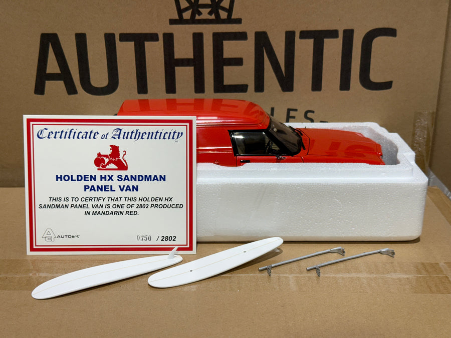 HOLDEN HX SANDMAN PANEL VAN - 1976 MANDARIN RED - 1:18 SCALE DIECAST MODEL - AUTOart