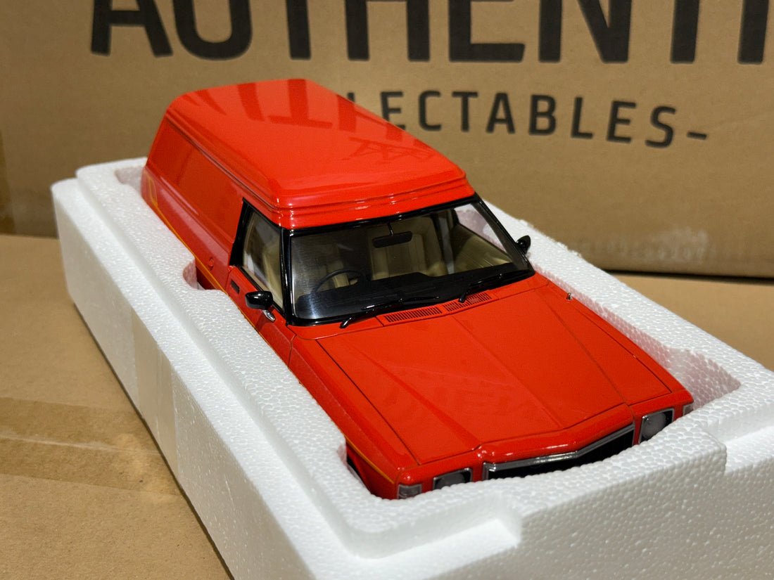 HOLDEN HX SANDMAN PANEL VAN - 1976 MANDARIN RED - 1:18 SCALE DIECAST MODEL - AUTOart
