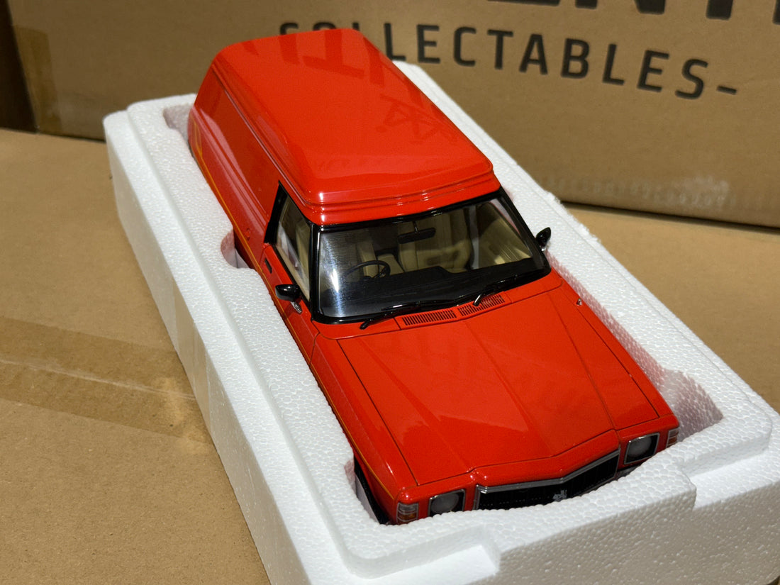 HOLDEN HX SANDMAN PANEL VAN - 1976 MANDARIN RED - 1:18 SCALE DIECAST MODEL - AUTOart
