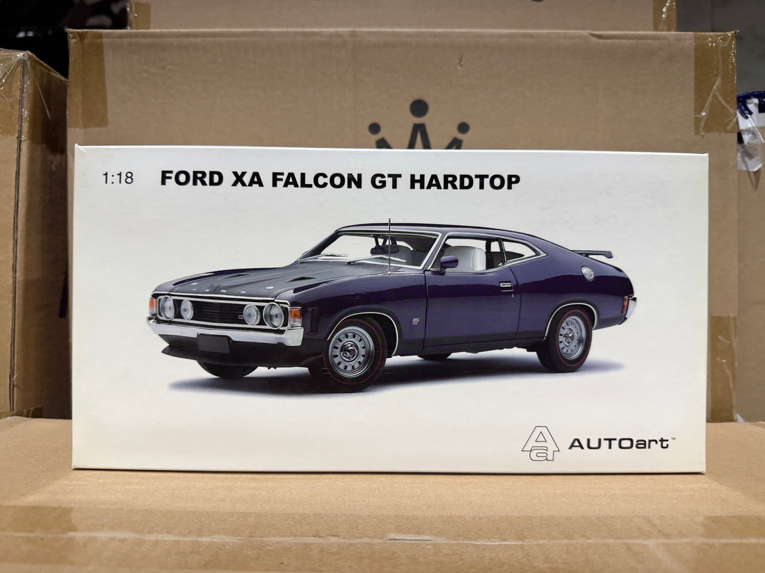 FORD XA FALCON GT HARDTOP - WILD VIOLET/WHITE INTERIOR - 1:18 SCALE DIECAST MODEL -AUTOart