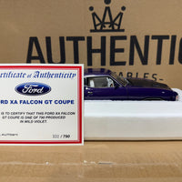 FORD XA FALCON GT HARDTOP - WILD VIOLET/WHITE INTERIOR - 1:18 SCALE DIECAST MODEL -AUTOart