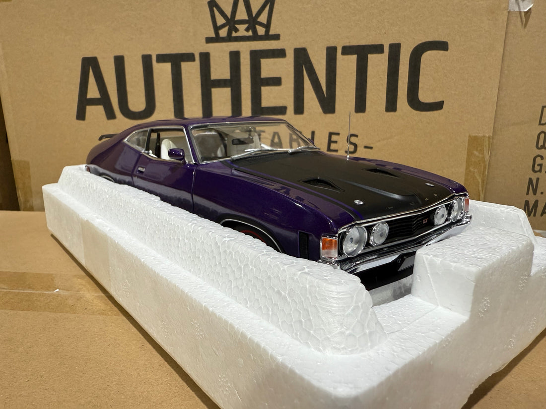 FORD XA FALCON GT HARDTOP - WILD VIOLET/WHITE INTERIOR - 1:18 SCALE DIECAST MODEL -AUTOart
