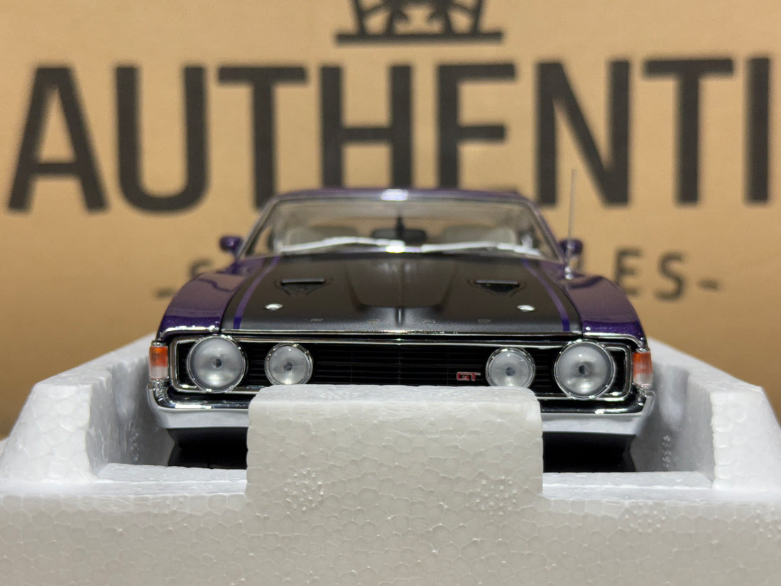 FORD XA FALCON GT HARDTOP - WILD VIOLET/WHITE INTERIOR - 1:18 SCALE DIECAST MODEL -AUTOart
